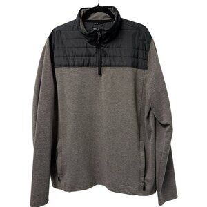 EDDIE BAUER PULLOVER MIXED MEDIA FALL OUTDOORS MENS XL TALL NEUTRAL 1/4 ZIP